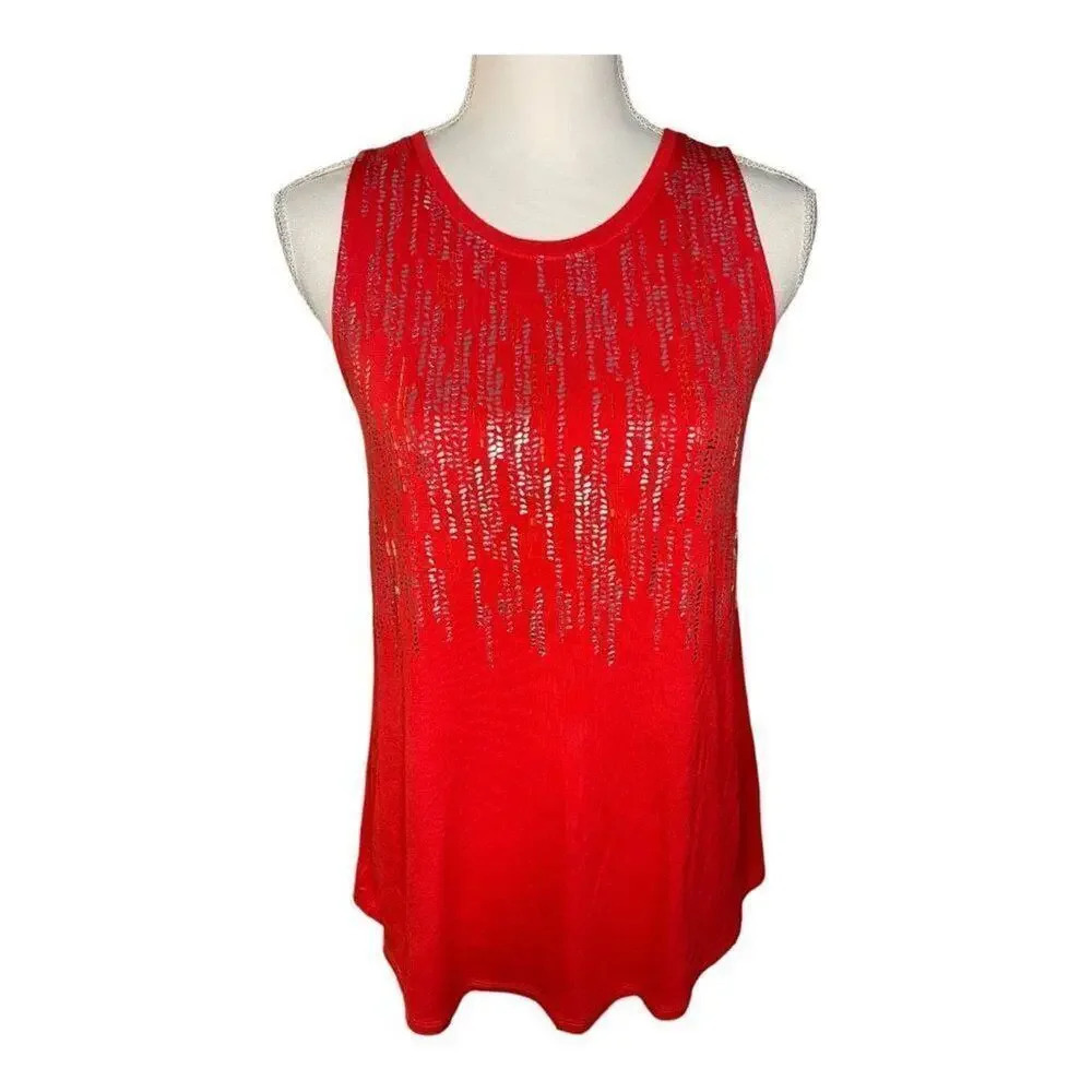 NEW Apt. 9 Women’s XS‎ Sleeveless Red Top With Sequin Waterfall Design